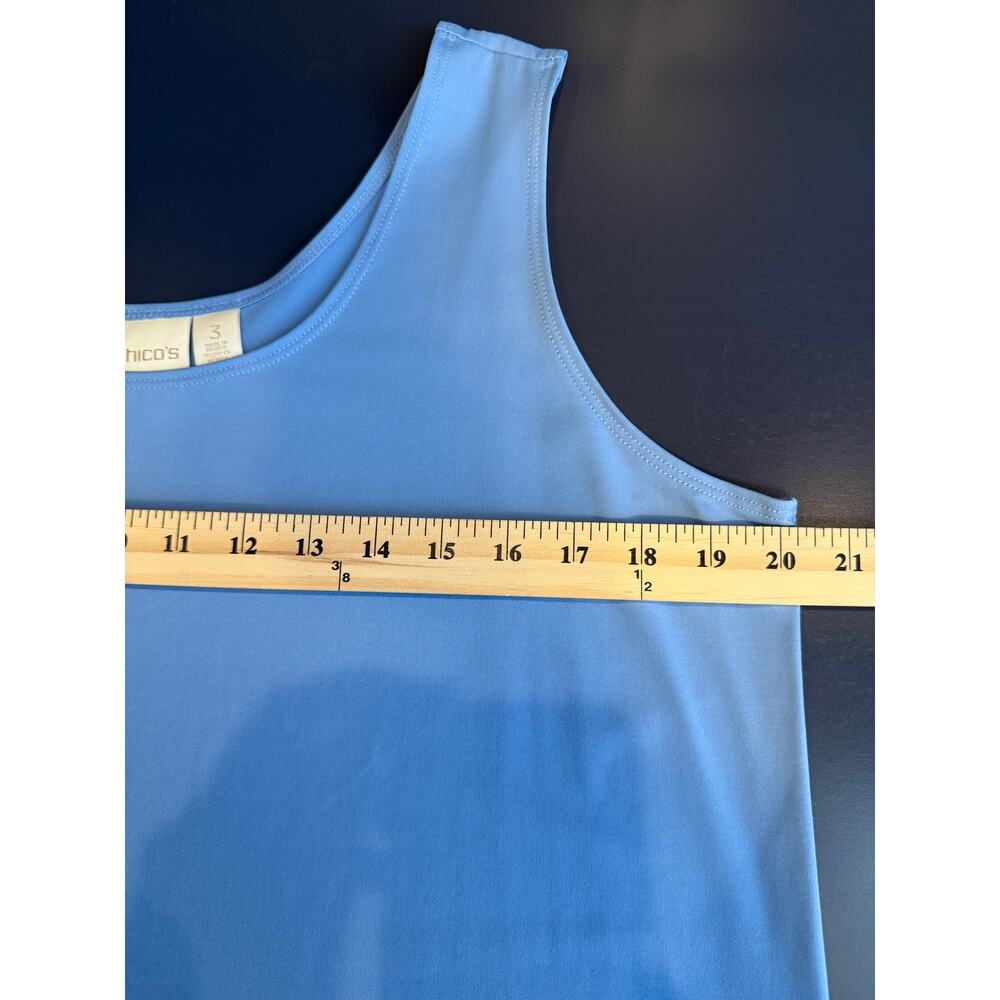Chico’s Blue Stretch Tank Top Size 3 XL Classic Layering Basic - Picture 3 of 6